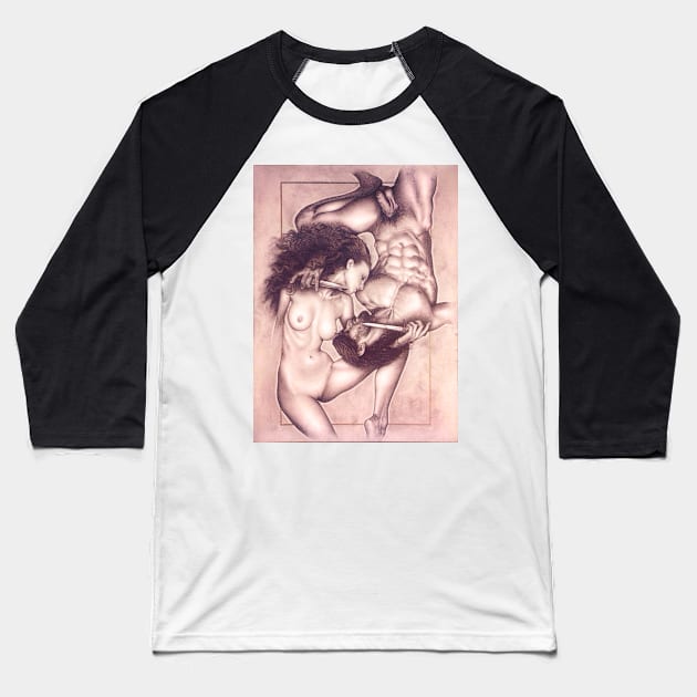 The Lovers Baseball T-Shirt by PandoraYoung